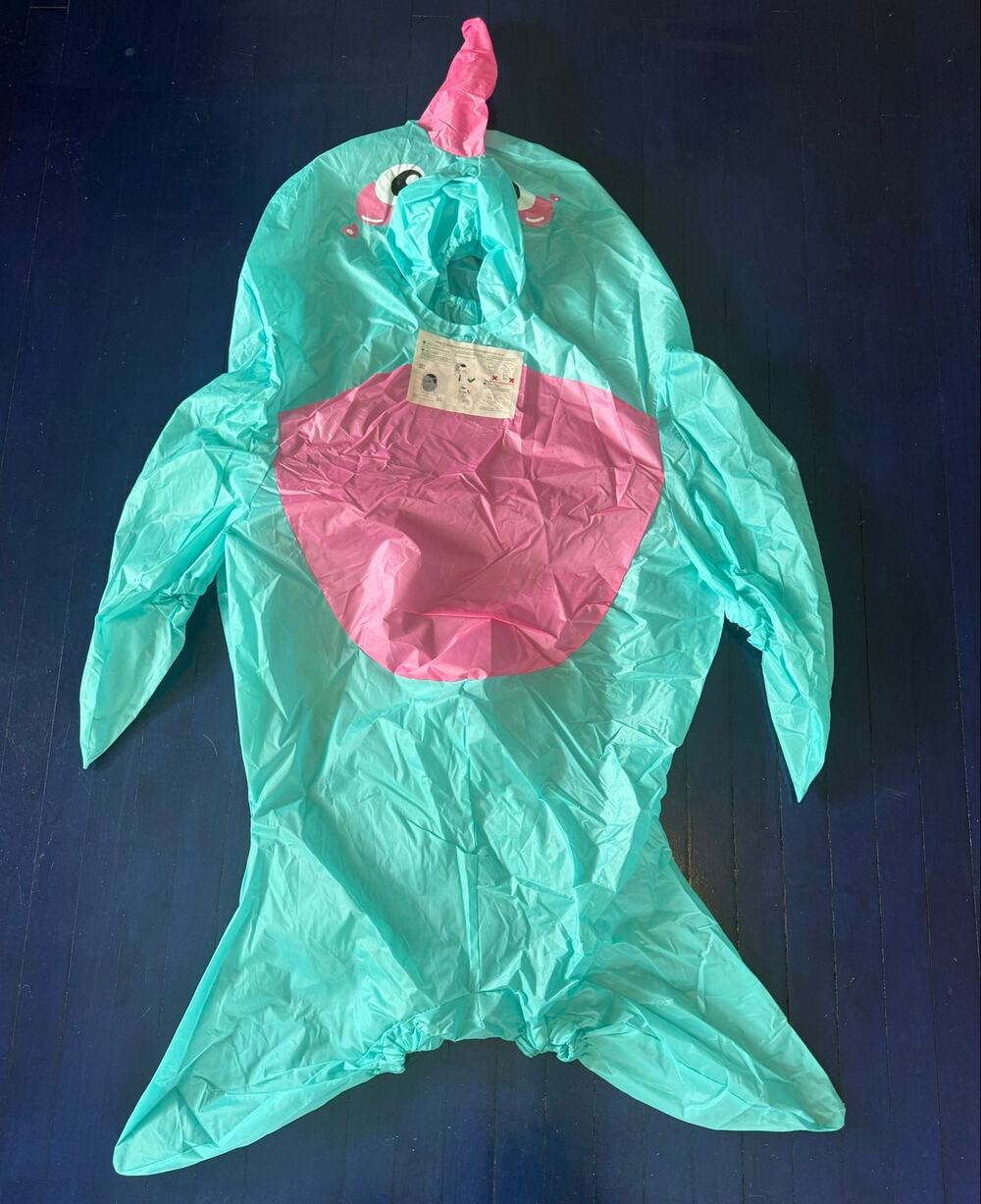 Morph Costumes Halloween Kids Inflatable Narwhale Blue Pink One Size NEW